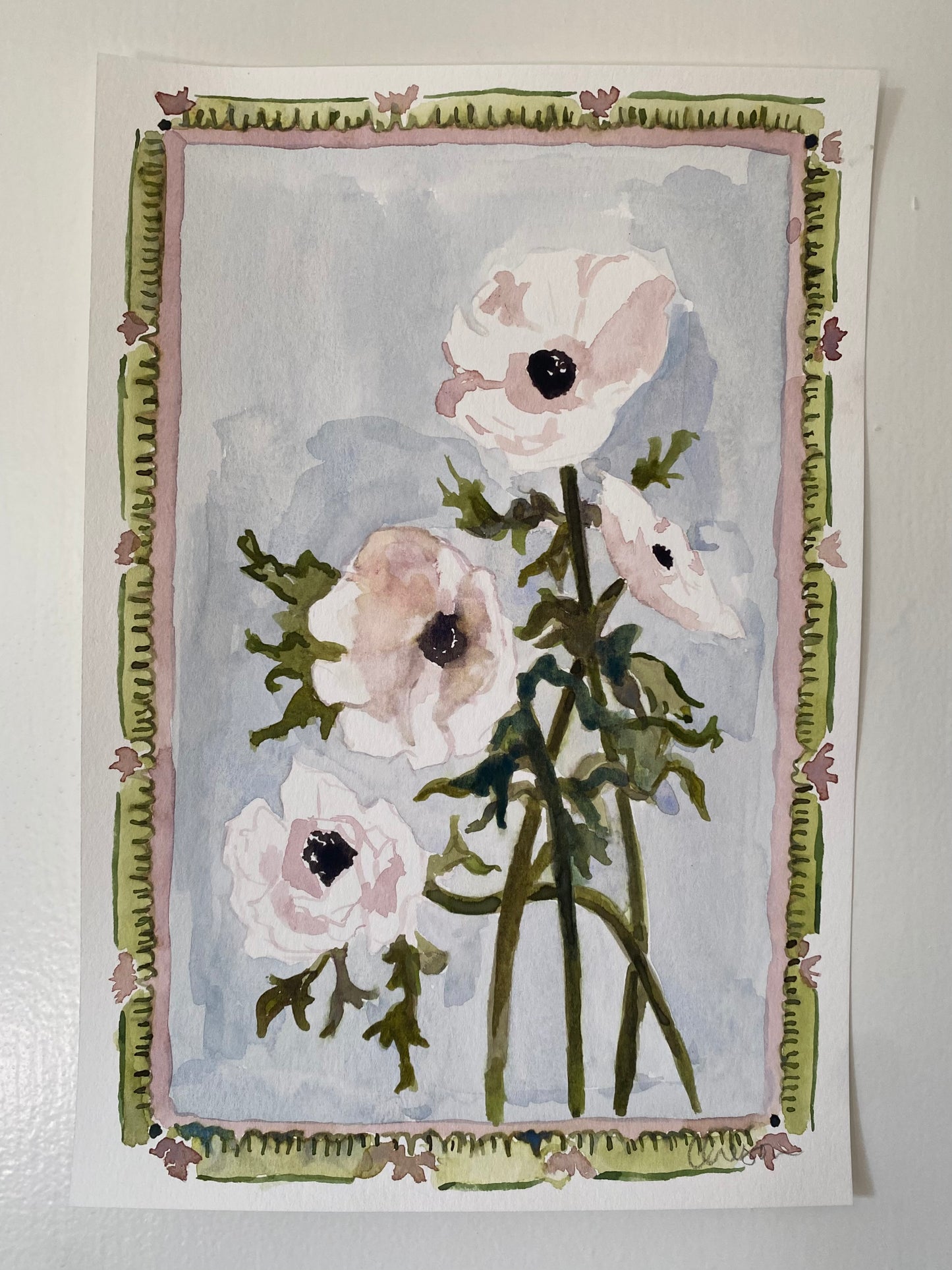 Anemones on Blue